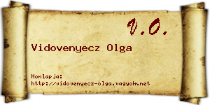 Vidovenyecz Olga névjegykártya