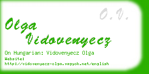 olga vidovenyecz business card